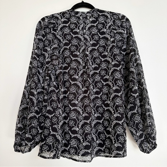 A.L.C. Cotton Silk Balloon Sleeve Blouse Size 2 - Picture 2 of 10